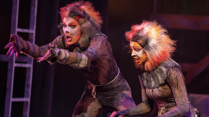 Two performers in CATS the musical