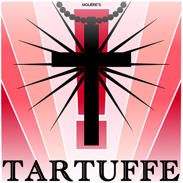 Poster for "Tartuffe" displaying cross